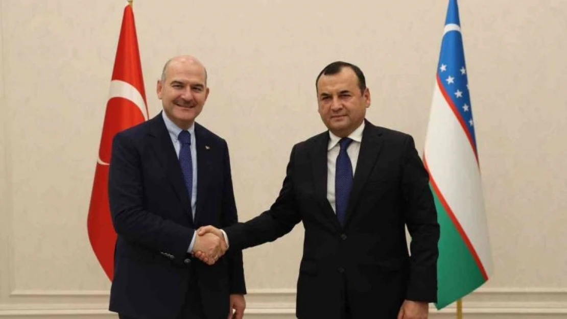 Bakan Soylu, Özbekistan Ulusal Muhafızlar Komutanı Tümgeneral Djuraev ile bir araya geldi