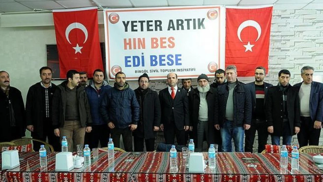 Bingöl'de 62 sivil toplum kuruluşu terör örgütünü kınadı