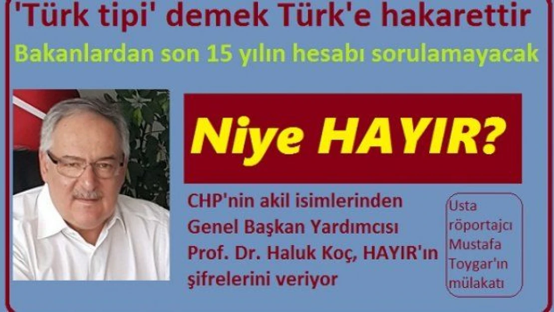 CHP Genel Başkan Yardımcısı Haluk Koç HAYIR'ın şifrelerini açıklıyor