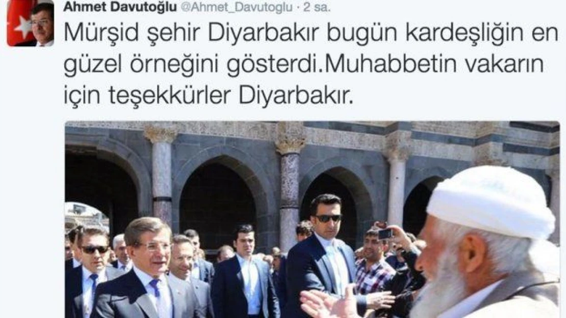 Davutoğlu'ndan Diyarbakırlılara teşekkür etti! Bir de müjde verdi