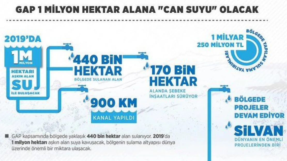 GAP 1 milyon hektar alana 'can suyu' olacak