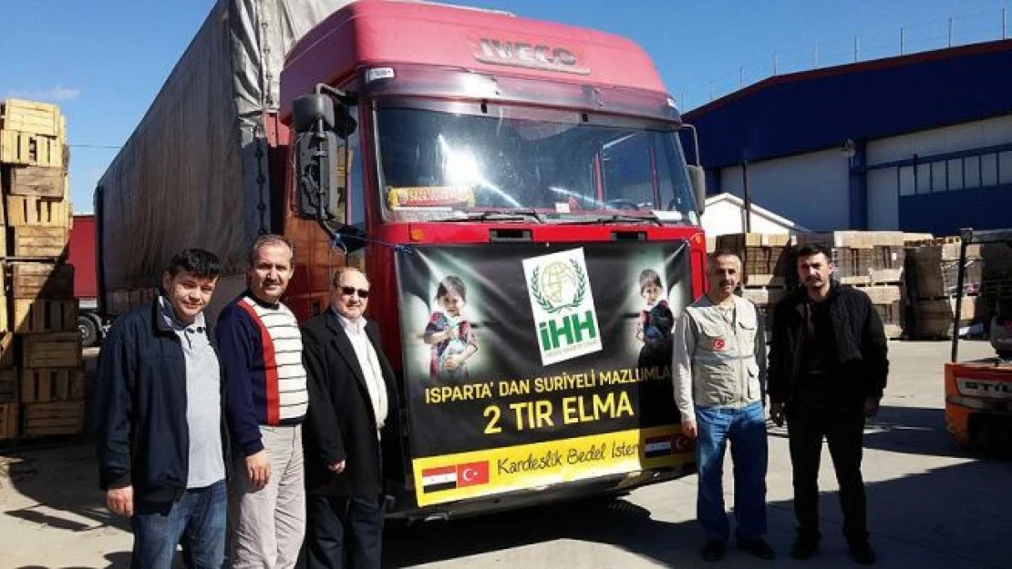 Isparta'dan Suriyelilere 42 ton elma