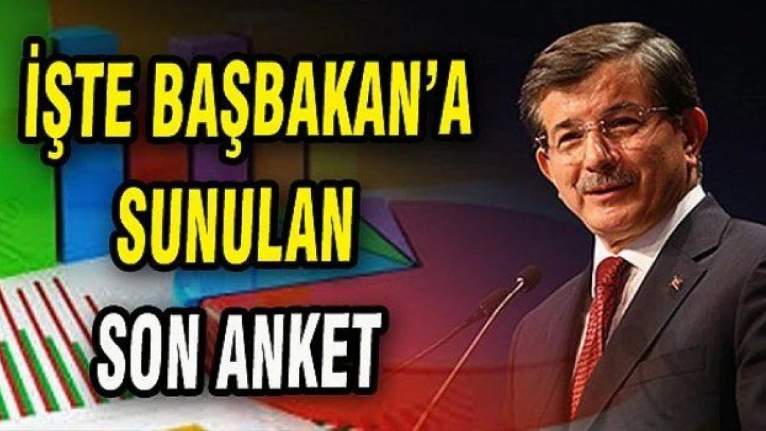 İşte Başbakan'a bugün sunulan anket