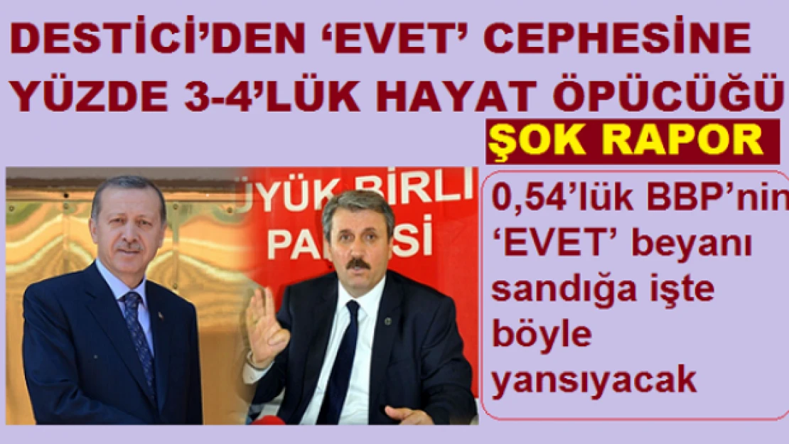 İşte o desteğin çarpan etkisi: Destici'den EVET'e yüzde 3-4'lük hayat öpücüğü