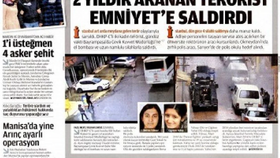 İşte Zaman gazetesinin &quotkayyum" öncesindeki son birinci sayfası