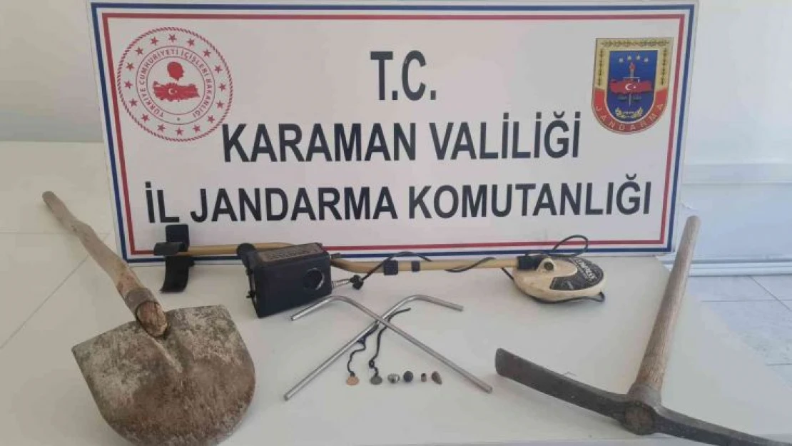 Karaman'da kaçak kazı yapan kişi yakalandı