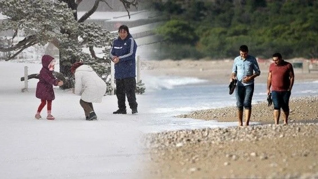 Kartalkaya'da kar, Fethiye'de güneş keyfi