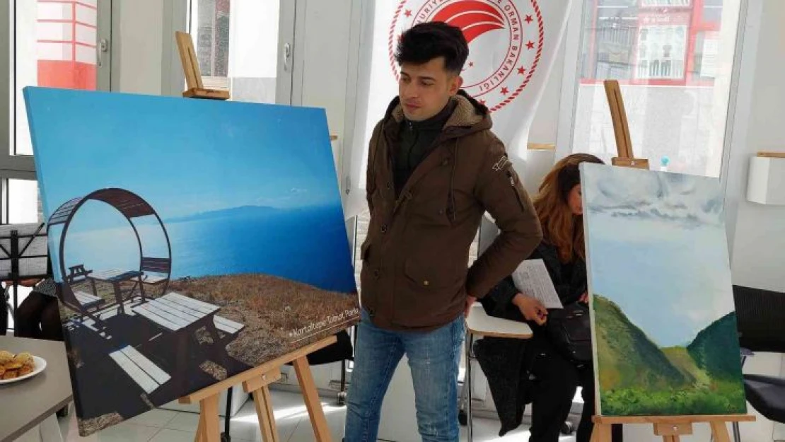 Maviyle yeşilin buluştuğu şehrin güzelliklerini tuvale taşıdılar