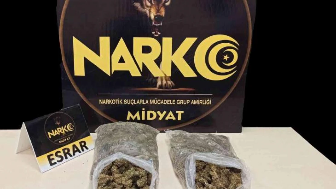 Midyat'ta 1.5 kilogram esrar ele geçirildi