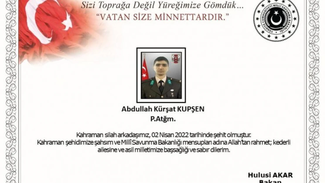 MSB, Hakkari'de çaya düşen askerin naaşına ulaşıldığını açıkladı