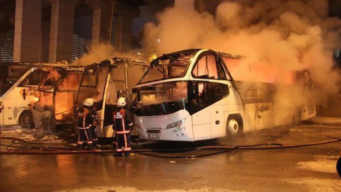 Otogar'da korkutan yangın