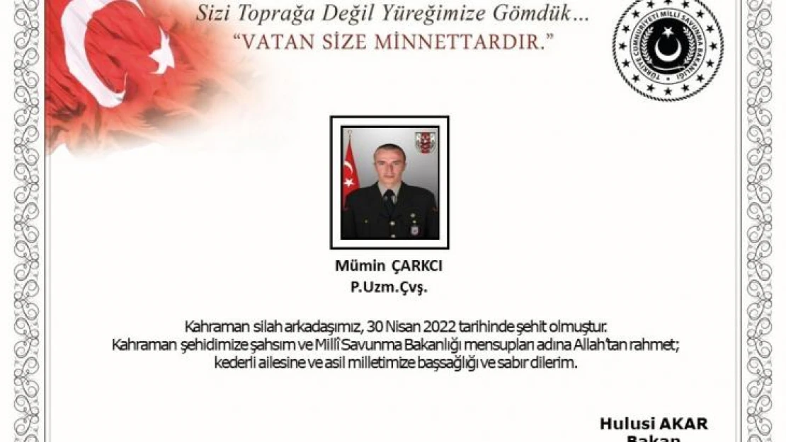 Pençe-Kilit operasyonunda 1 asker şehit oldu