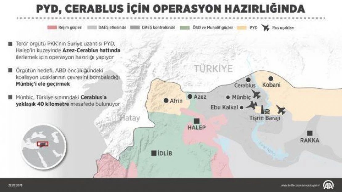 PYD Cerablus için operasyon hazırlığında