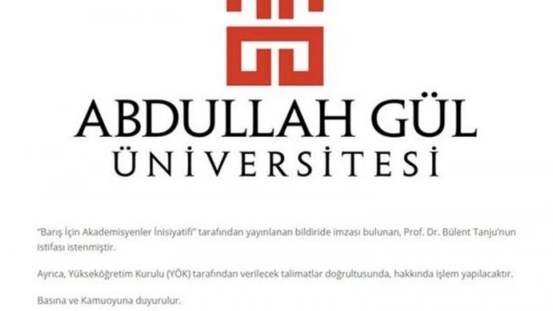 Rektör, bildiride imzası bulunan profesörün istifasını istedi