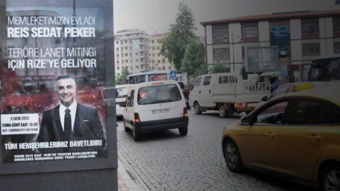 Rize'de Sedat Peker'li 'teröre lanet' mitingi 