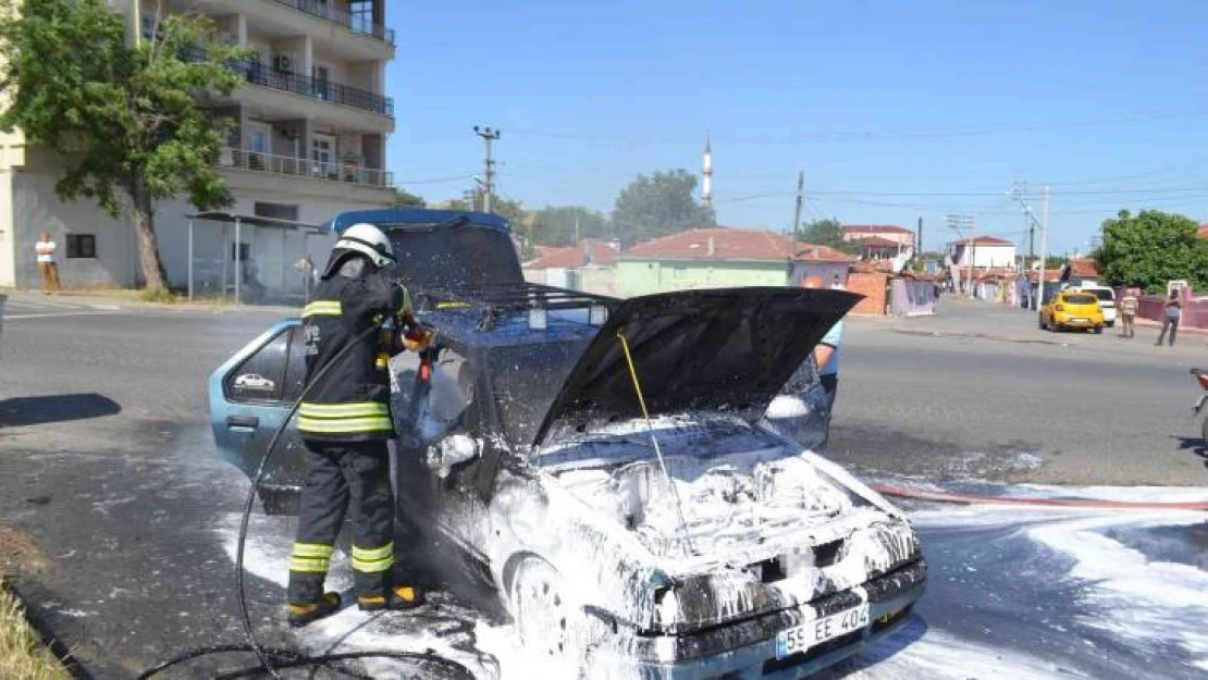 Tekirdağ'da LPG'li otomobilde korkutan yangın