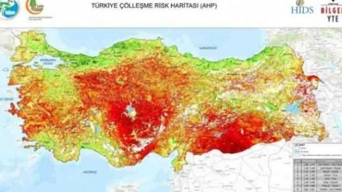 Türkiye'nin çölleşme risk haritası oluşturuldu