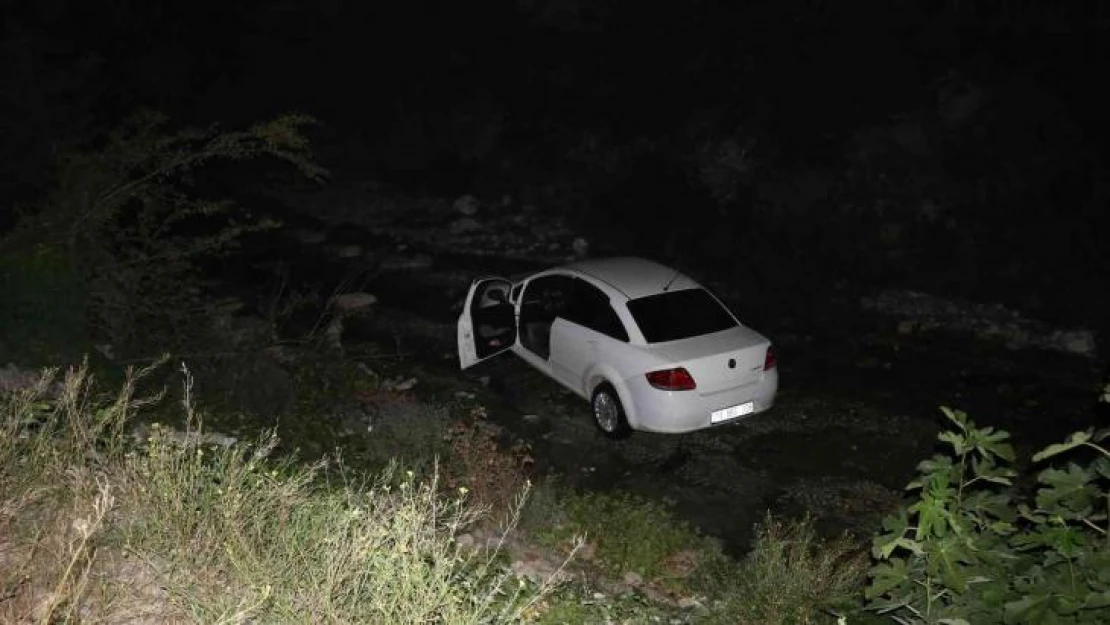 Yolu şaşıran alkollü sürücü dereye uçtu