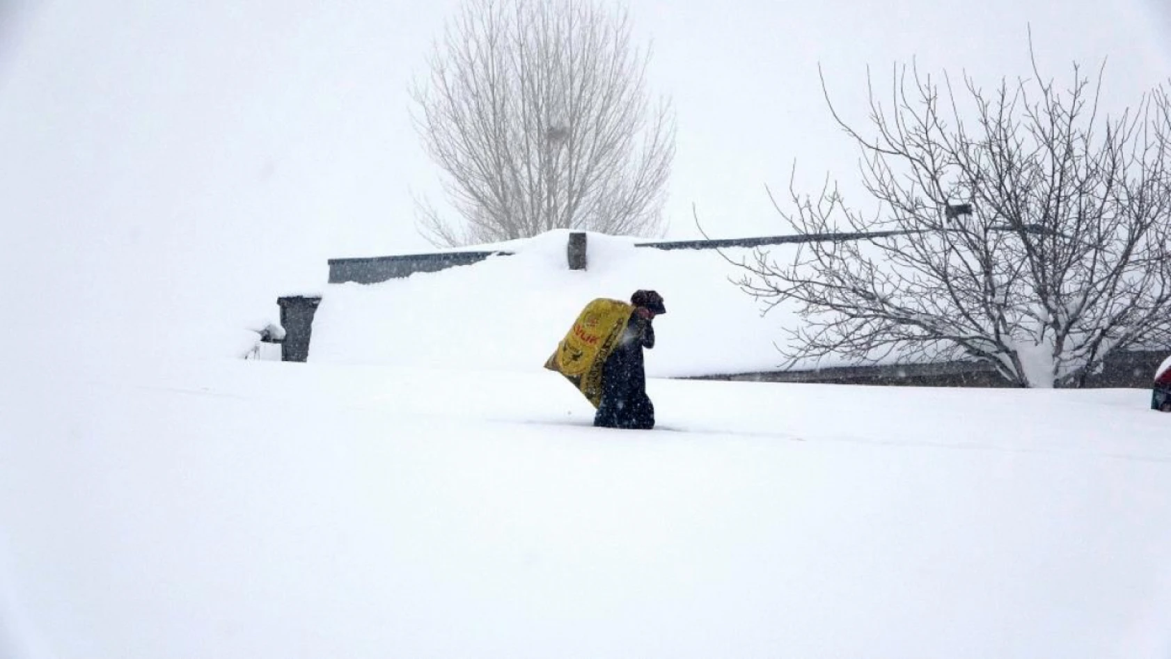 Muş'ta kar bir köyü böyle yuttu
