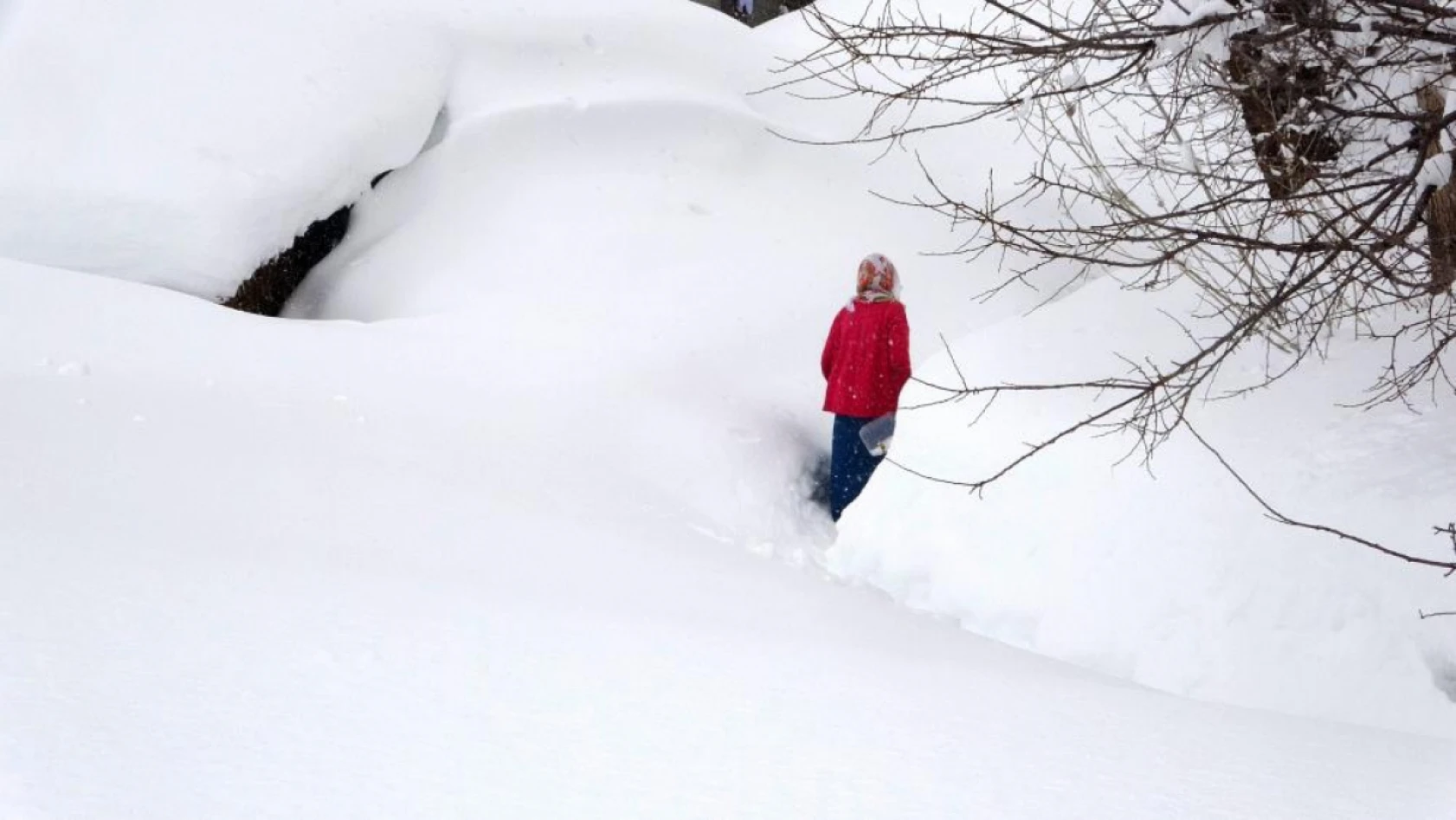 Muş'ta kar bir köyü böyle yuttu