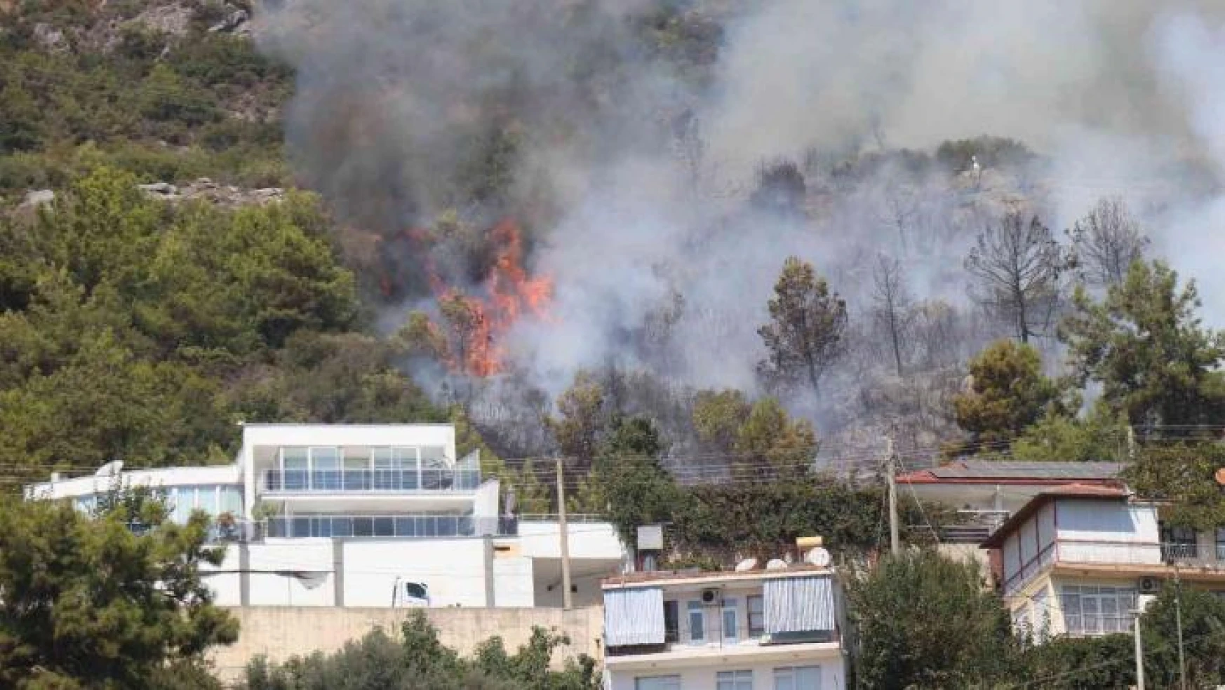 Alanya'da yerleşim yerine yakın alanda çıkan orman yangını kontrol altına alındı