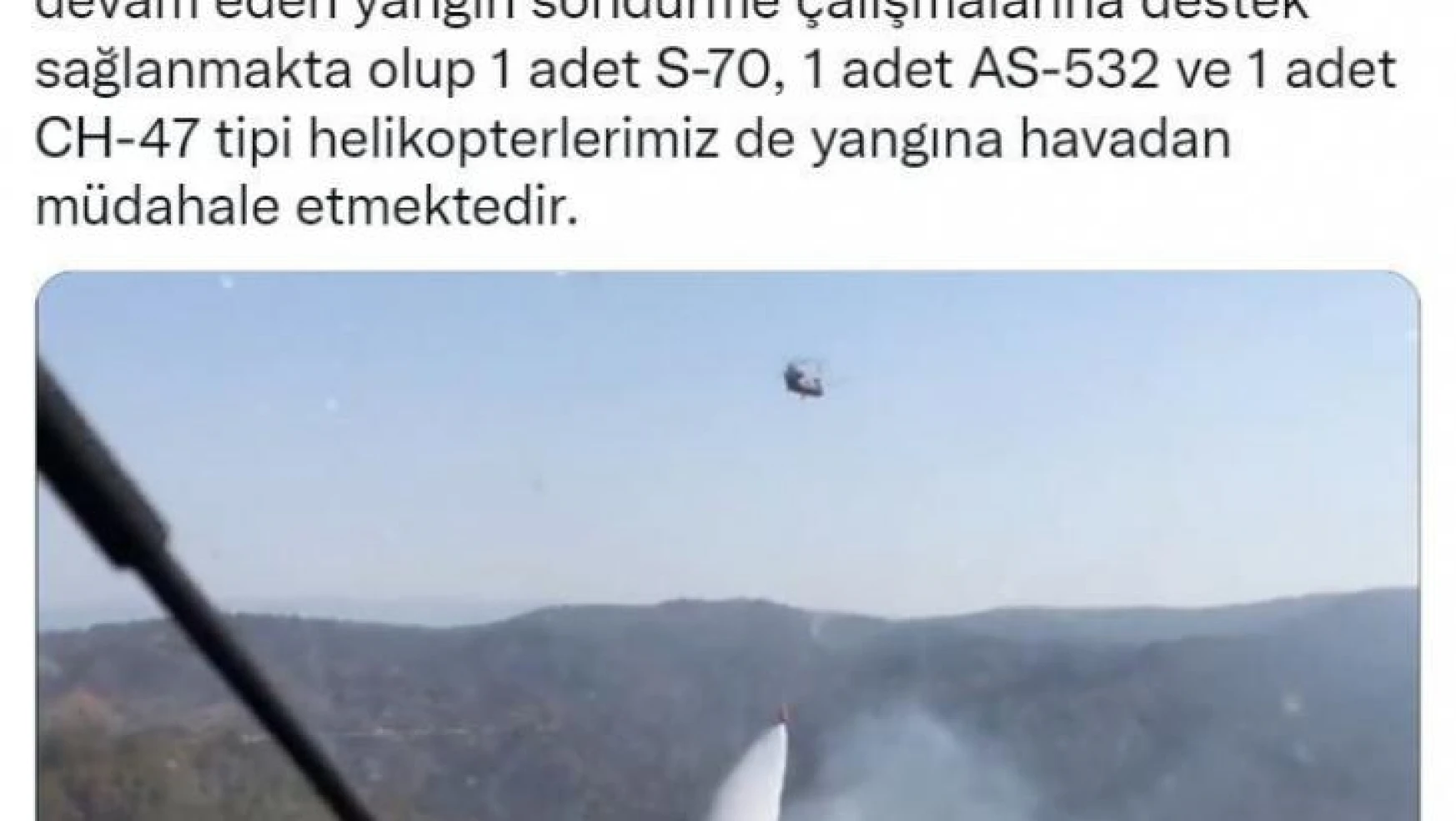 Askeri helikopterler Marmaris'teki orman yangınına müdahale ediyor