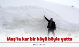 Muş'ta kar bir köyü böyle yuttu