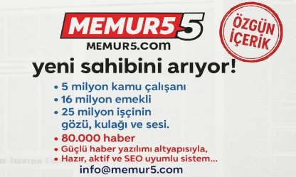 Memur5.com yeni imtiyaz sahibi ve yatırımcı arıyor