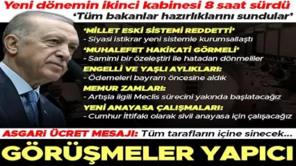 Yeni dönemin ikinci kabine toplantısı 8 saat sürdü... Erdoğan'dan çarpıcı açıklamalar