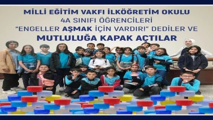 Milli Eğitim Vakfı İlköğretim Okulu öğrencileri 'Engelleri Aşmak İçin Vardır' diyerek mutluluğa kapak açtı