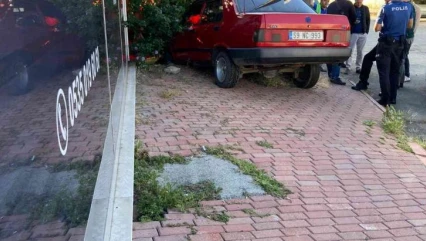 Otomobil bahçeye daldı