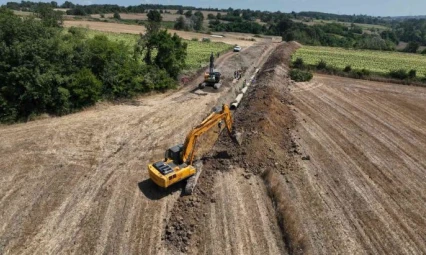 Samsun 19 Mayıs Barajı sulama inşaatında çalışmalar devam ediyor
