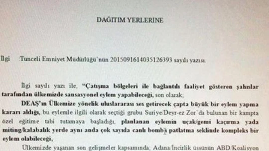 Polis 'mitinge canlı bomba' için uyarılmış