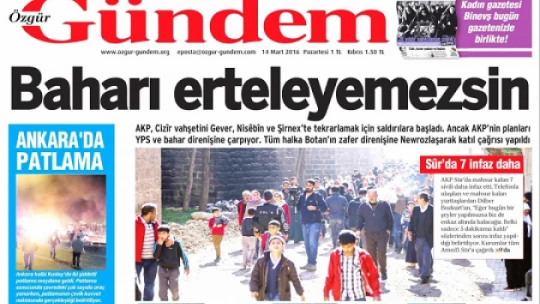 Ankara saldırısını kutlayan PKK gazetesi toplatılacak