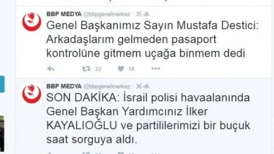 BBP Genel Başkanı Mustafa Destici İsrail'de gözaltına alındı, serbest bırakıldı