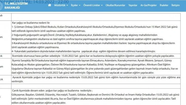 Samsun'da eğitime kar engeli
