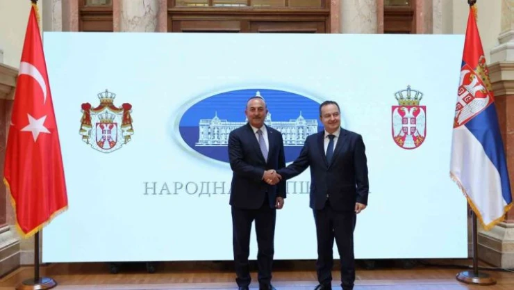 Bakan Çavuşoğlu, Sırbistan Ulusal Meclis Başkanı İvica ile görüştü