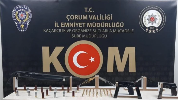 Çorum polisinden kaçak silah operasyonu