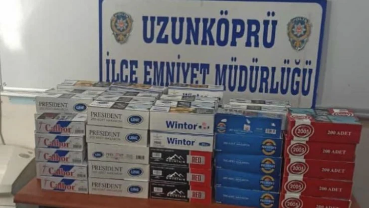 Edirne'de 25 bin 100 adet kaçak makaron ele geçirildi