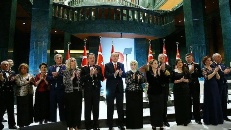  Erdoğan, Cumhurbaşkanlığı Külliyesi'nde resepsiyon verdi