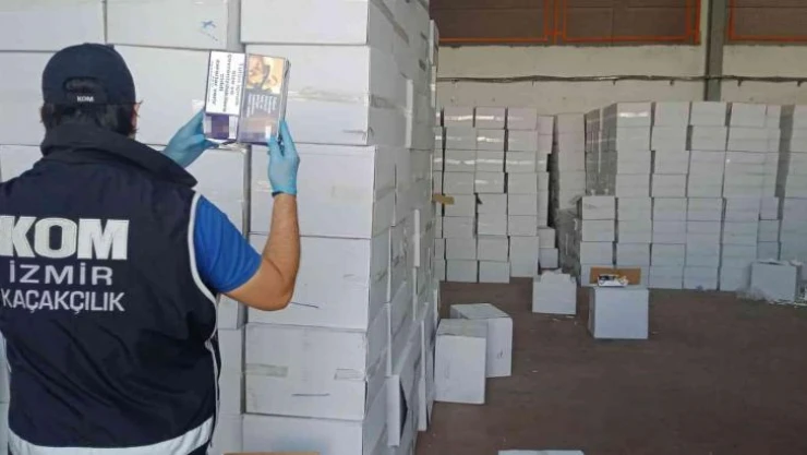 İzmir'de sigara kaçakçılarına operasyon: 37 milyon makaron ele geçirildi