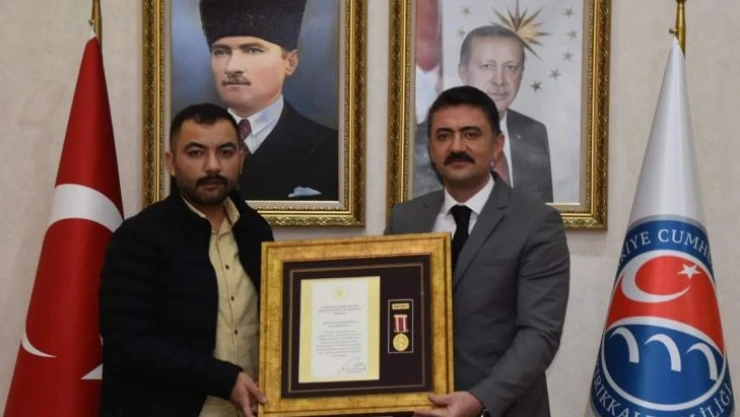 Kırıkkale'de gazi jandarma uzman çavuşa devlet övünç madalyası ve beratı verildi