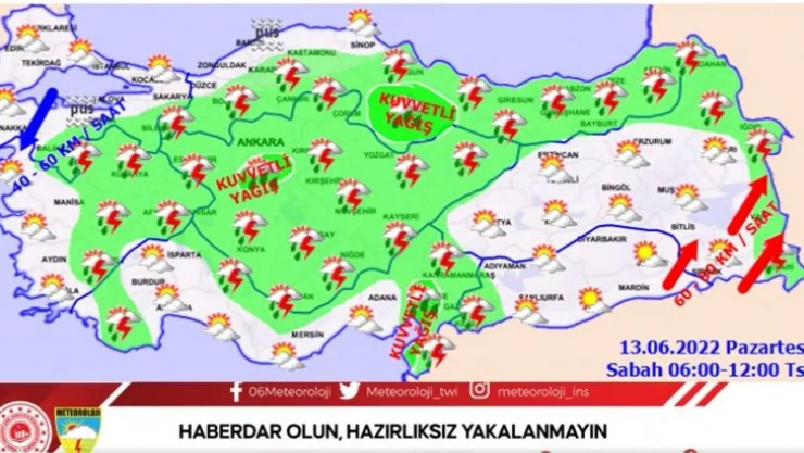 Orta Karadeniz'de 'çok kuvvetli yağış' uyarısı