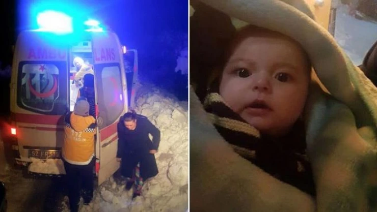 Sağlık ekipleri hasta bebeğe 7 saatte ulaşabildi