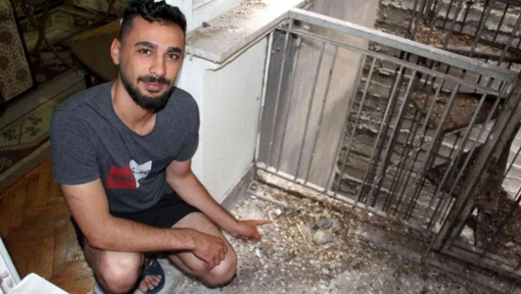 Üniversite öğrencilerinden duyarlı davranış: Kuş yuvasını bozmamak için balkonu kilitlediler