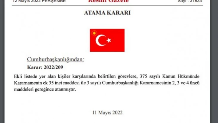 10 ilin valisi yer değiştirdi, 9 ile yeni vali atandı