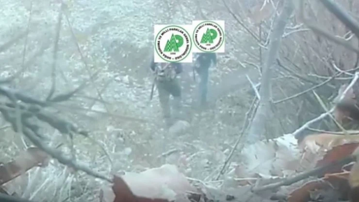 Yaban hayatını gözlemlemek için kurulan fotokapana kaçak avcılar da yakalandı