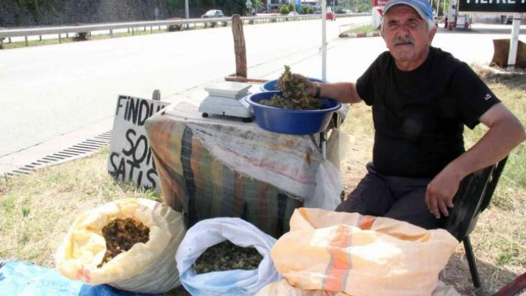 Yeni sezon fındığı yol kenarlarında satışa çıktı